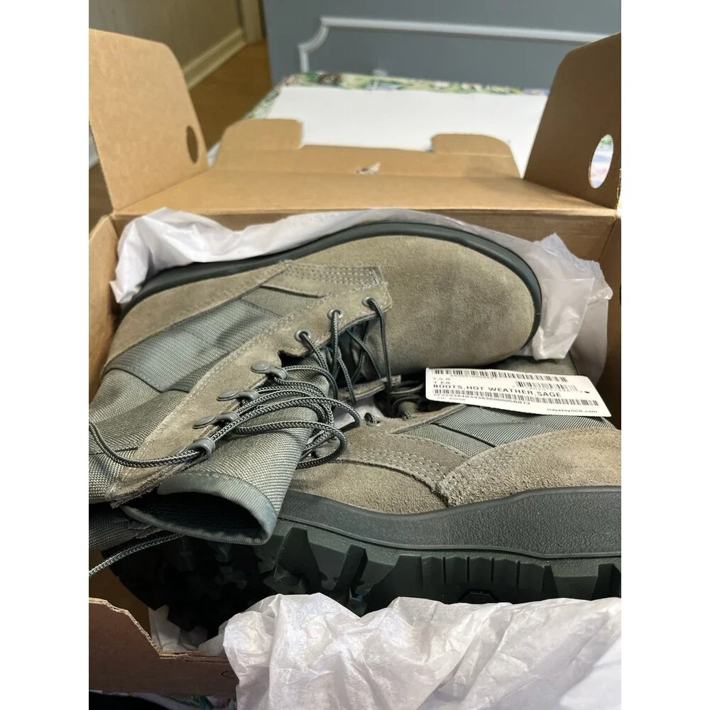 Thorogood Air Force Hot Weather Steel Toe Boots Sage Green Sz 7 1/2R